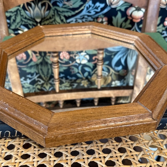 💕MCM Vintage Octagon Wood Mirror - Picture 8 of 9